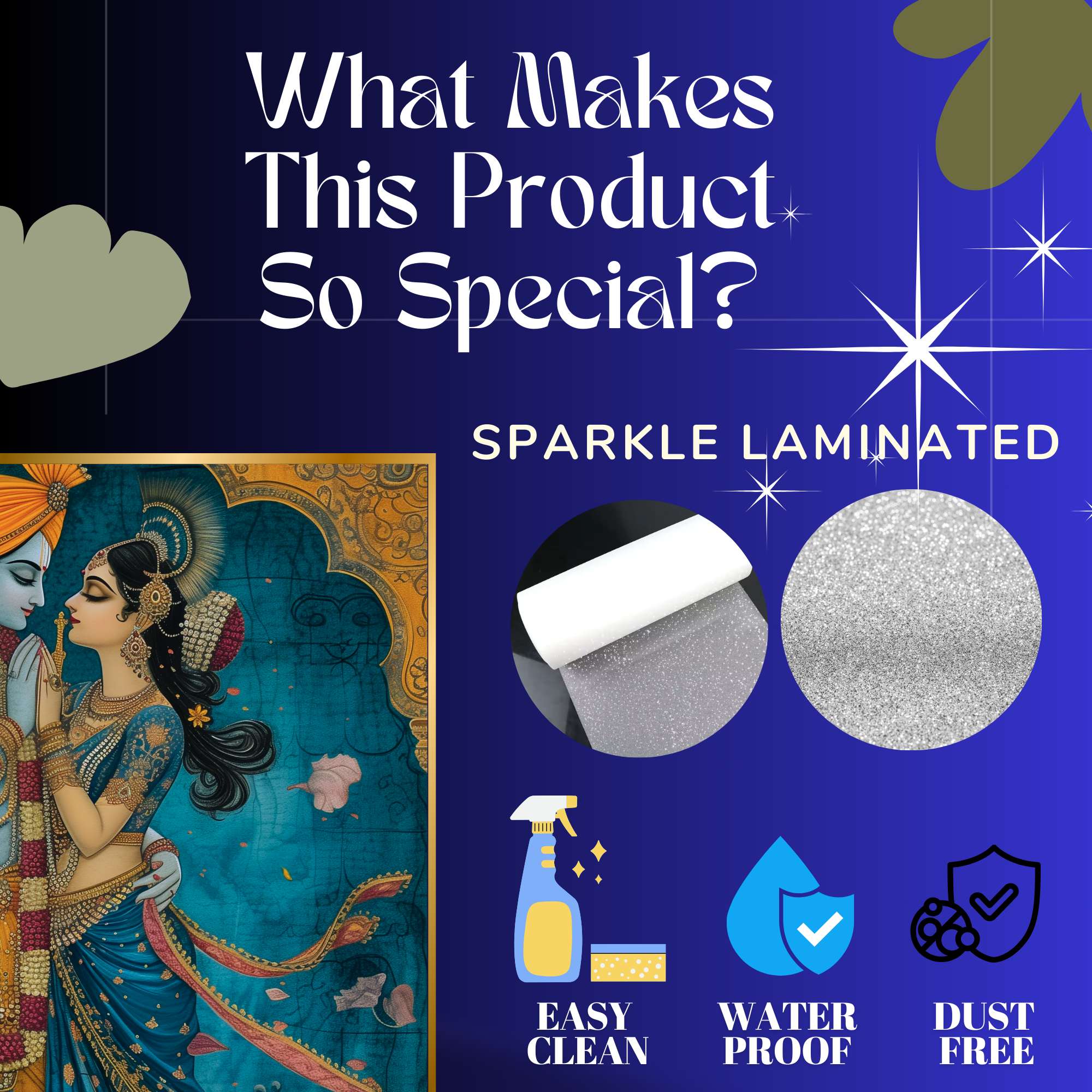 Set of Three Wall Paintings for Wall Dacoration Golden Framed Wall Paintings for Living Room & Bedroom Wall Art for Home Decoration & Office Wall Décor (18x12 inch CH-GD3-12) - Image 2